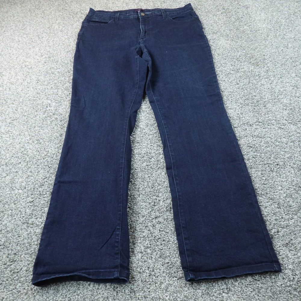 NYDJ Jeans Womens 16W Dark Blue Denim Pants Boot Cut High Rise Stretch Flex USA